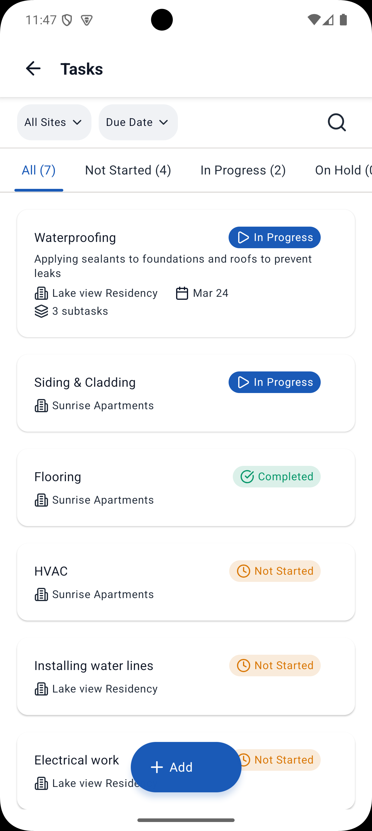 Yojo টাস্ক ব্যৱস্থাপনা feature screenshot - Construction management app interface